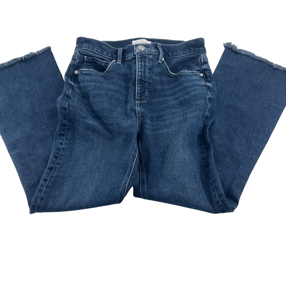 Loft Frayed Hem Women's Jeans Size 26 Blue Denim Flare‎ Bootcut Stretch